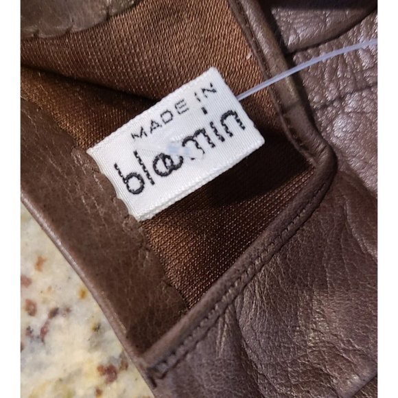 Vintage NEW Bloomingdales Size 7 Small 9" Brown Leather Gloves - Picture 3 of 8